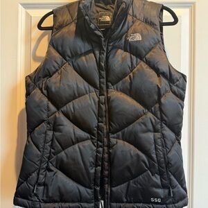 The North Face Black Quilted Vest with Logo Patch